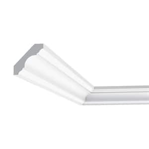 1-7/8 in. x 1-7/8 in. x 78-3/4 in. Primed White Plain Polyurethane Crown Moulding (3-Pack)