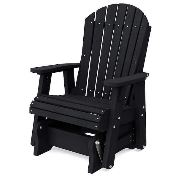 Heritage 1-Person Black Plastic Outdoor Glider