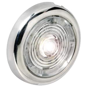 1-1/2 in. White Interior/Exterior Light With Stainless Steel Bezel