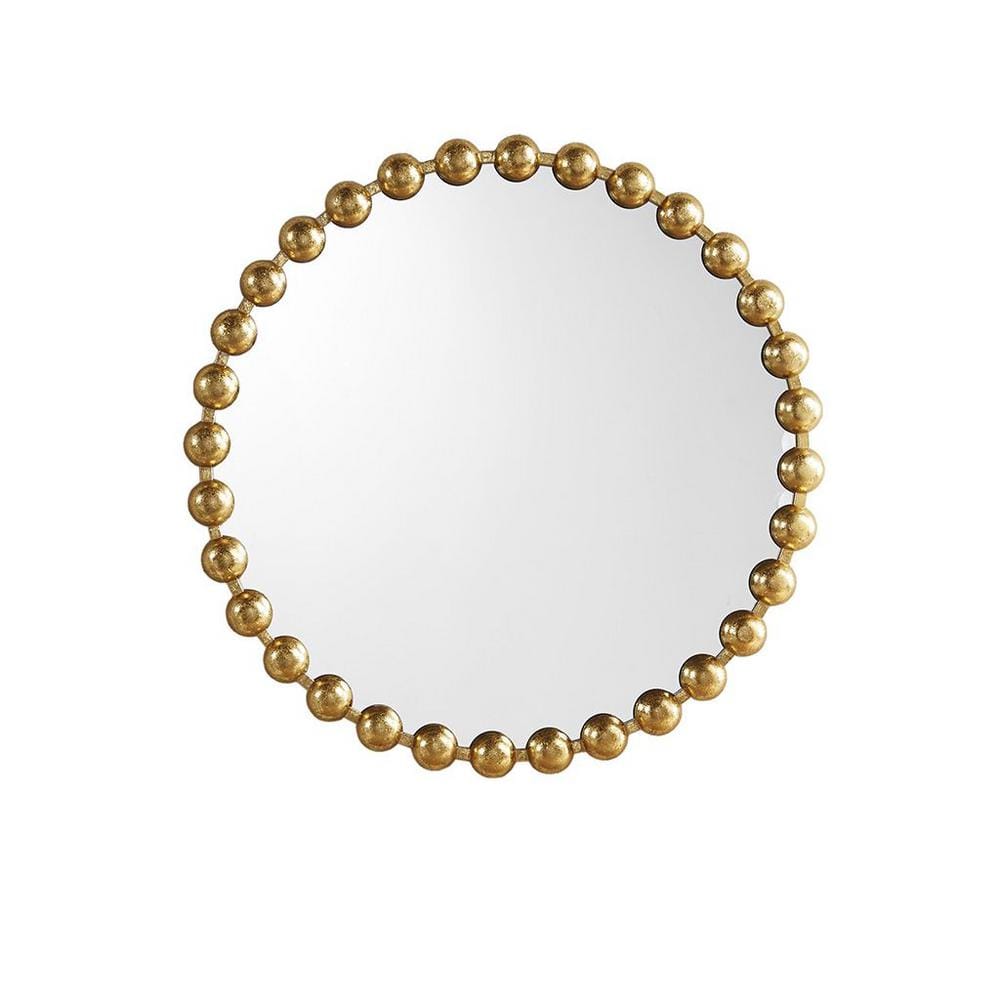 27 in. W x 27 in. H Small Round Iron Framed Wall Bathroom Vanity Mirror in 