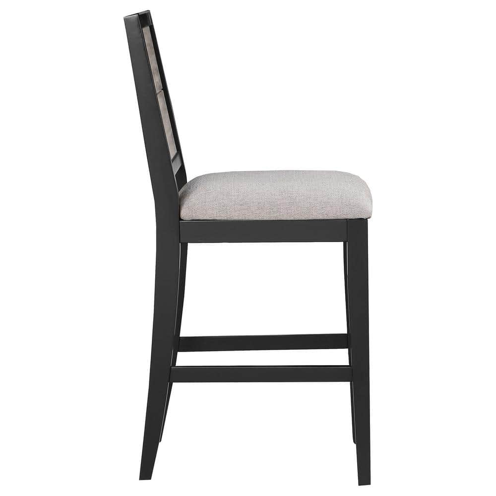 Elodie Gray Upholstered Counter Height Dining Chair with Wood Frame