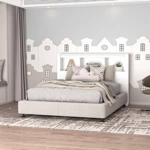 Madison White Queen-Size Bookshelf Headboard