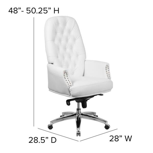 White Leather Office Desk Chair Cga, High Back White Leather Office Chair