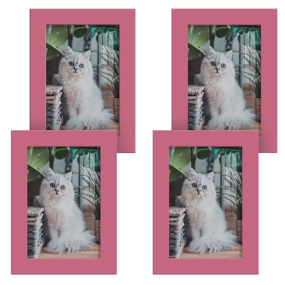 Wexford Home Modern 4 in. x 6 in. Hot Pink Picture Frame (Set of 4) WF013B4 The Home Depot