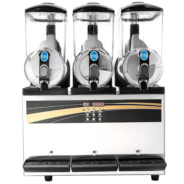 SVOPES 1184 oz. Commercial Margarita Machine 15L x 3 Tanks 1200-Watt Stainless Steel Frozen Drink Maker for Cafes Bars Home Use