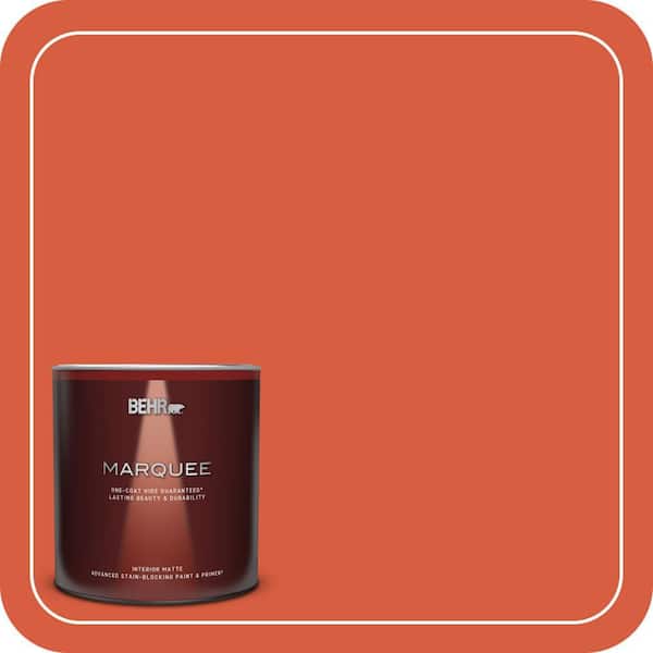 BEHR MARQUEE 1 qt. #200B-7 Fireglow Matte Interior Paint & Primer