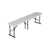 Lifetime 5 ft. Fold-In-Half Bench in Pearl White 80503 - The Home Depot