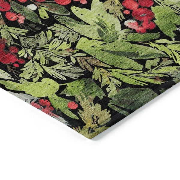 Chantille Machine Washable Indoor/Outdoor Abstract ACN1816 Black 8 ft. x 10 ft. Area Rug