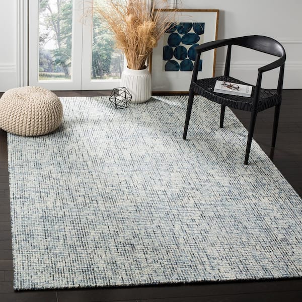 Abstract Blue/Charcoal 4 ft. x 6 ft. Solid Area Rug