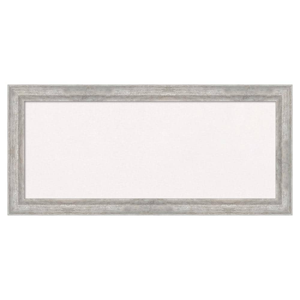 Amanti Art Angled Silver Wood White Corkboard 32 in. x 15 in. Bulletin ...