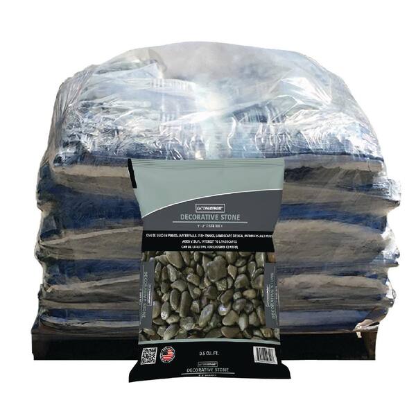 Cutting Edge 0.5 cu. ft. Screened at 1 in. - 2 in. Decorative Stone - River Rock Pallet (49 Bags)