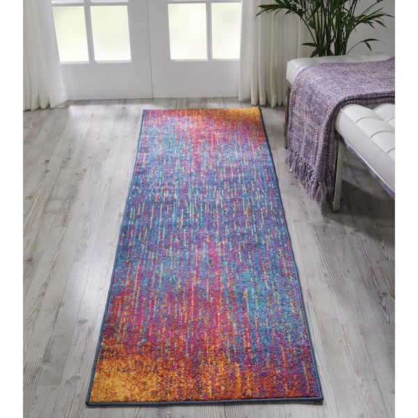Passion Multicolor 2 ft. x 8 ft. Abstract Geometric Contemporary Kitchen Runner Area Rug