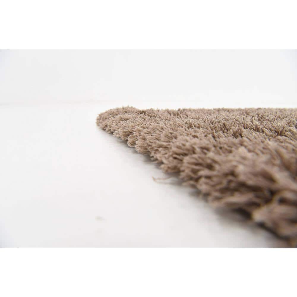Brown Plush Shag Area Rug 9' x 12' Rectangle