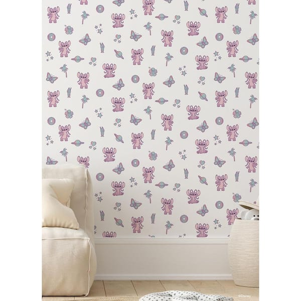 Disney Lilo and Stitch Angel Pink Peel and Stick Wallpaper