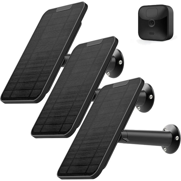 Solar Panel 4W Charging Compatible w/ Blink Outdoor 3rd Gen xt xt2 Camera in Weatherproof w/ 13.1ft Cable (3-Pack)