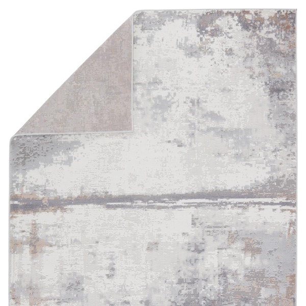 Grotto Treyton Gray/Ivory 8 ft. x 10 ft. Abstract Rectangle Area Rug