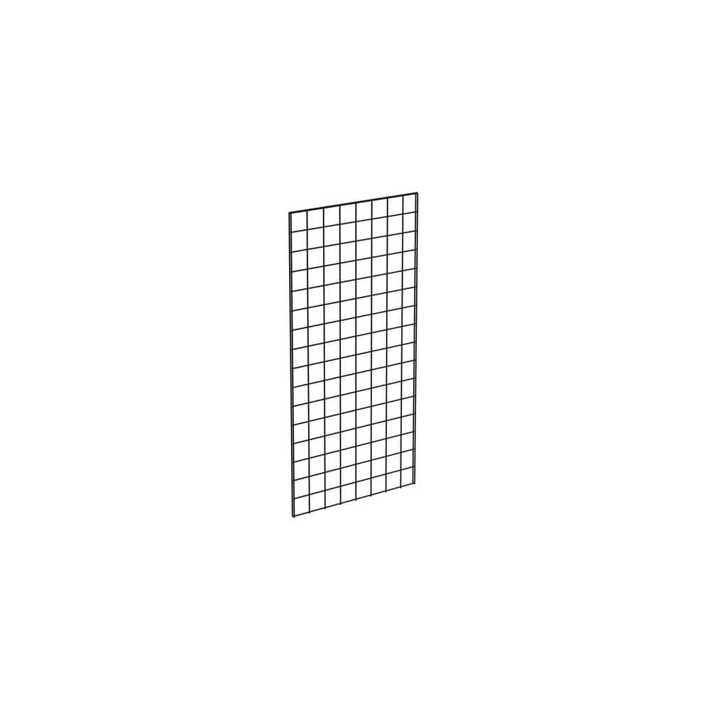 48 in. H x 24 in. W Black Metal Grid Wall Panel