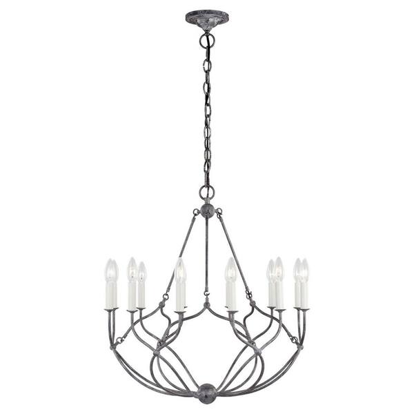 Generation Lighting Designer Collections Richmond 12-Light Weathered Galvanized Small Chandelier
