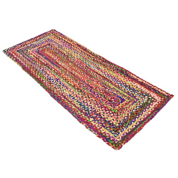 Braided Chindi Multi 2' 6 x 6' 0 Runner Rug