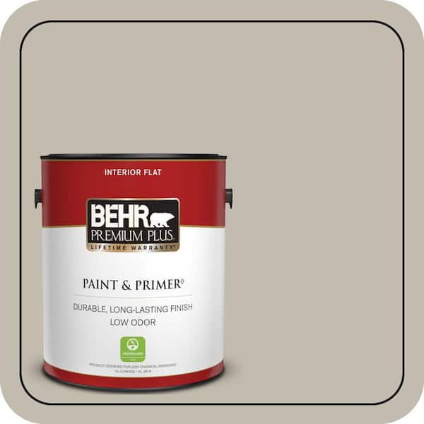 BEHR PREMIUM PLUS 1 gal. #ECC-46-1 Sierra Madre Flat Low Odor Interior Paint & Primer