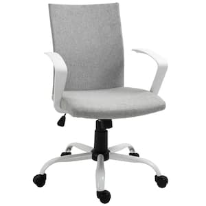 Light Grey, High-Back Ergonomic Home Office Chair with Adjustable Height, Swivel Wheels, Raised Armrests and Rocking