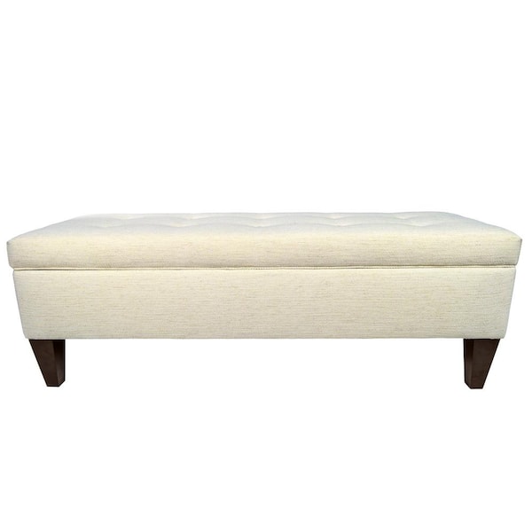 MJL Furniture Designs Brooke Belfast Ivory Button Tufted Upholstered Storage Bench