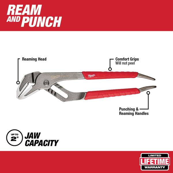 Milwaukee 6 in. and 10 in. Comfort Grip Straight Jaw Pliers Set with 8 in. Comfort Grip Long Nose Pliers