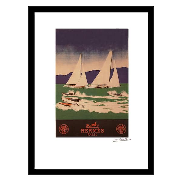 Vintage Sailboats by Fairchild Paris 1-Piece Framed Graphic Print Abstract Poster Art Print 18 in. x 14 in.