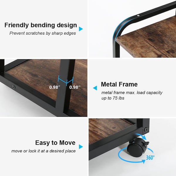 Mount-It! Under-Desk Printer Stand with Wheels MI-7857 B&H Photo