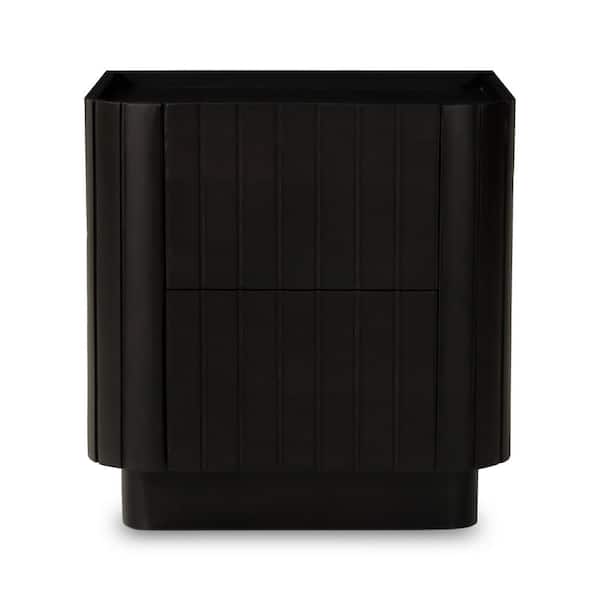 Tatiana Black 2-Drawer 20 in. W Nightstand