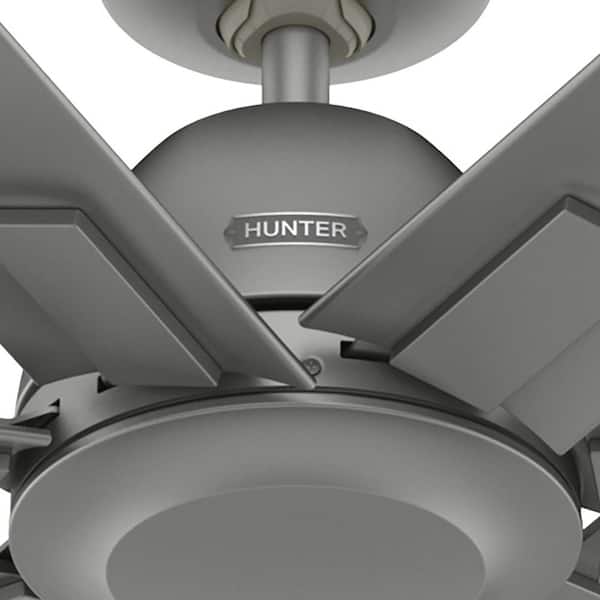 Hunter - Downtown 60 in. 6-Speed Ceiling Fan in Matte Silver with Wall Control For Patios or Bedrooms