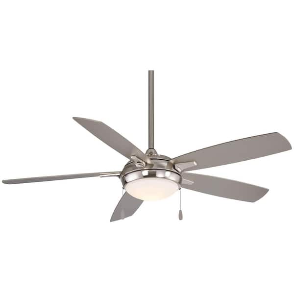 Lun-Aire 54 in. Integrated LED Indoor Brushed Nickel Ceiling Fan with Light