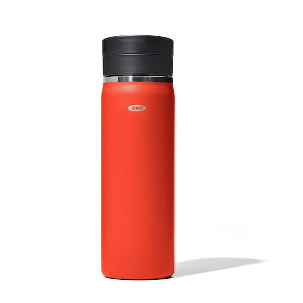 Thermos 16oz Stainless Steel Travel Tumbler - Matte Steel w/Red