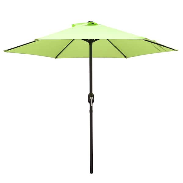 Maypex 7.5 ft. Steel Crank Market Patio Umbrella in Green