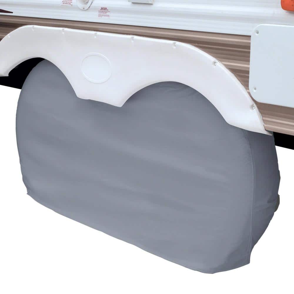 Gray Heavy-Duty Vinyl Double Tire Cover for 30-33 Inch Wheels
