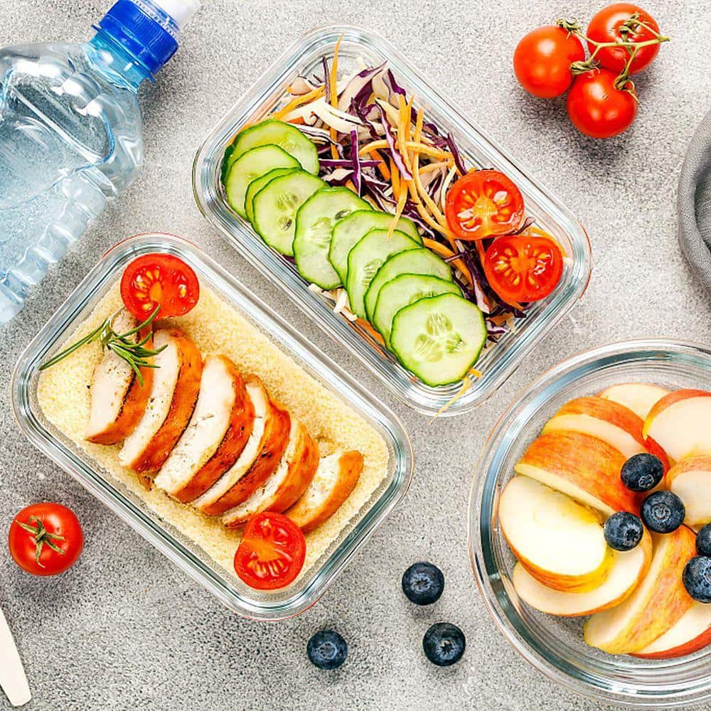 Lynzavix Airtight Borosilicate Glass Meal Prep Containers with