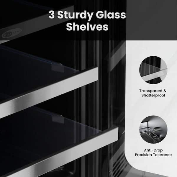 15 in. 3.0 cu. ft. 33 Bottle Single Zone Undercounter Wine Cooler Fridge in Black Cabinet with Stainless Steel Door