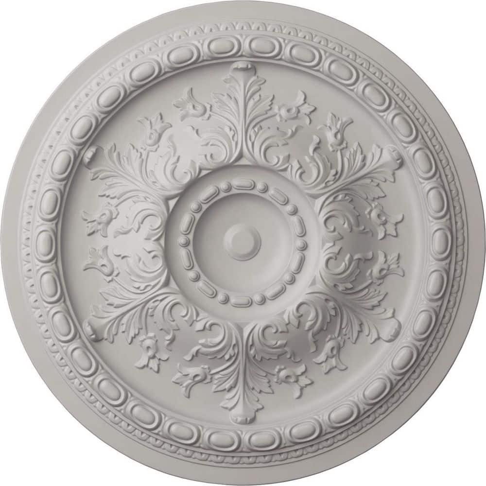 Ultra Pure White Hand-Painted Ornate Ceiling Medallion