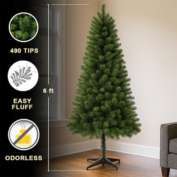 Tunearary 6 ft. Classic Green Artificial Christmas Tree, Made of