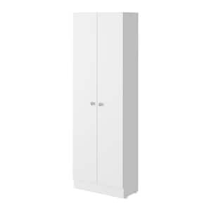 23.6 in. W x 71.1 in. H x 11.8 in. D White Freestanding Utility Storage Cabinet with 5 Shelves and 2-Door