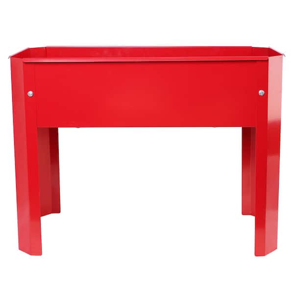 ITOPFOX 24 in. Red Steel Rectangular Outdoor Elevated Garden Bed with Drainage
