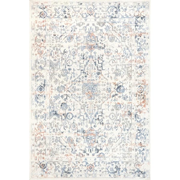 nuLOOM Everlee Faded Persian Machine Washable Beige 5 ft. 3 in. x 7 ft. 6 in. Area Rug