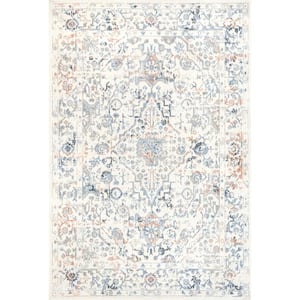 Everlee Faded Persian Machine Washable Area Rug Light Beige 6 ft. 7 in. x 9 ft. Area Rug