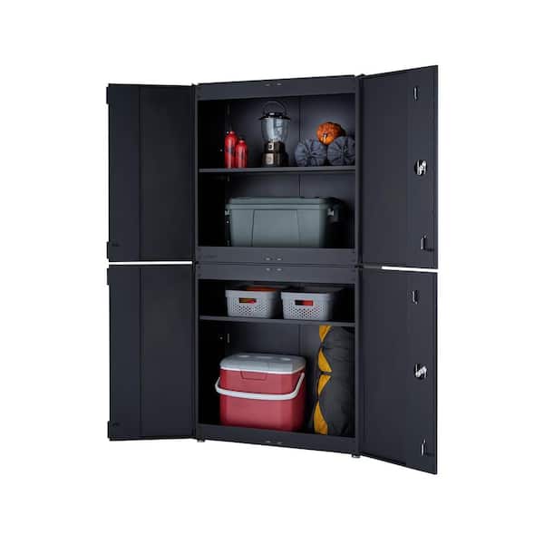 Rubbermaid Plastic Freestanding Garage Cabinet in Gray (36-in W x 37-in H x  18-in D) in the Garage Cabinets department at