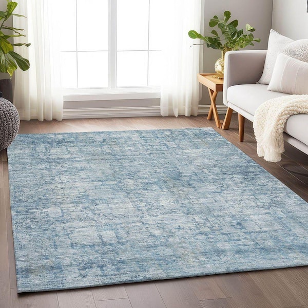 Chantille Machine Washable Indoor/Outdoor Abstract ACN1764 Blue 8 ft. x 10 ft. Area Rug