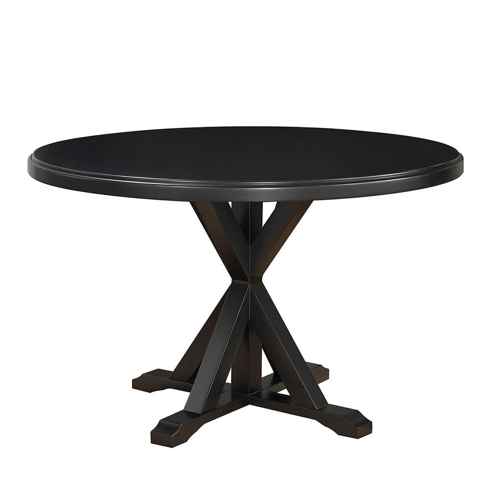 Winslet Round Black Wood X Base Dining Table