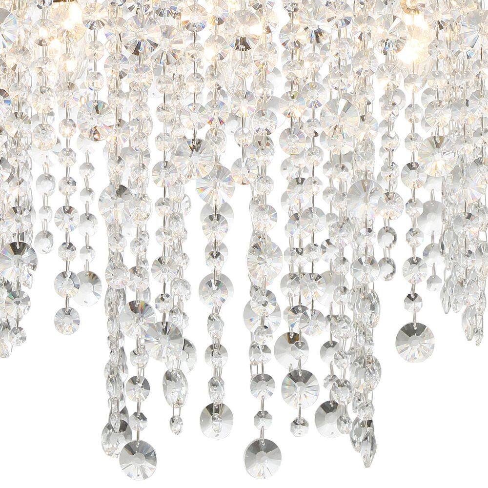 Black Forged 8-Light Chandelier with Hand Cut Crystal