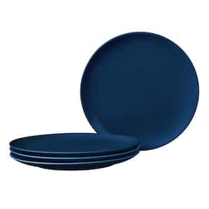 Colorscapes Navy-on-Navy Swirl 8.25 in. (Blue) Porcelain Coupe Salad Plates, (Set of 4)
