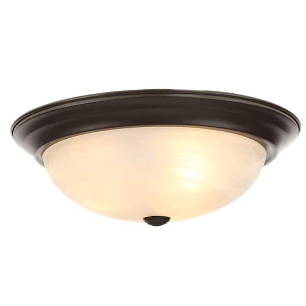 Designers Fountain 15 in. 3-Light Oil Rubbed Bronze Ceiling Flush Mount  1257L-ORB-AL - The Home Depot