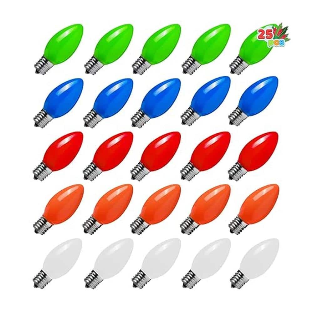 25 Pack C9 120V 7W E17 Candelabra Base Replacement Light Bulbs, Multicolor price history on PriceWatchPro